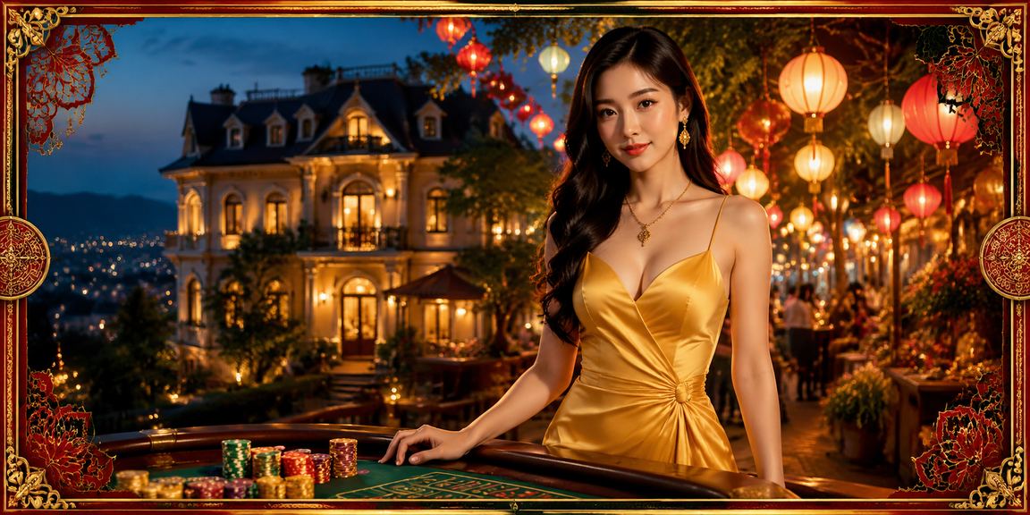 Cảnh chợ đêm Đà Lạt và người chơi slot trên điện thoại di động buổi tối