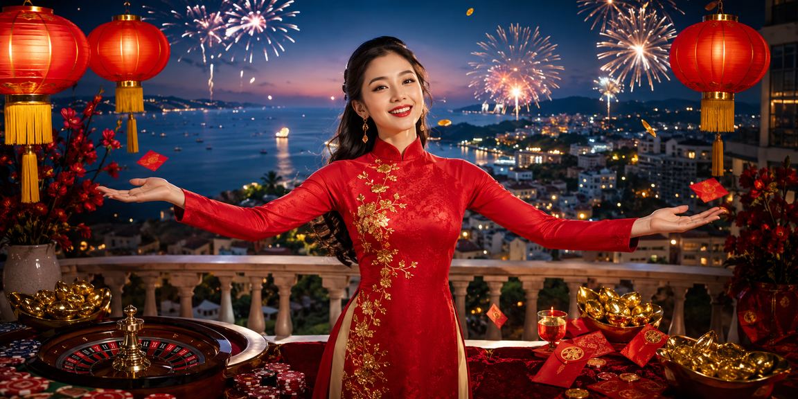 Người chơi nhận phong bì đỏ may mắn trong không gian giải trí tại Phú Quốc